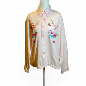 Cottage Core Style Vintage Blouse Las Olas Pink P-P 20 L 26 Elastic Waist